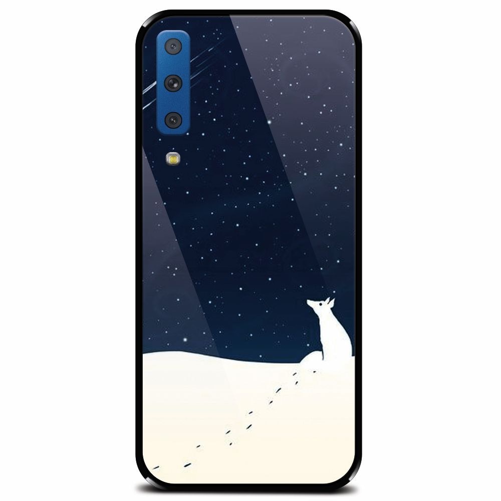 Husa din sticla securizata pentru Samsung Galaxy A7 (2018), Winter Night
