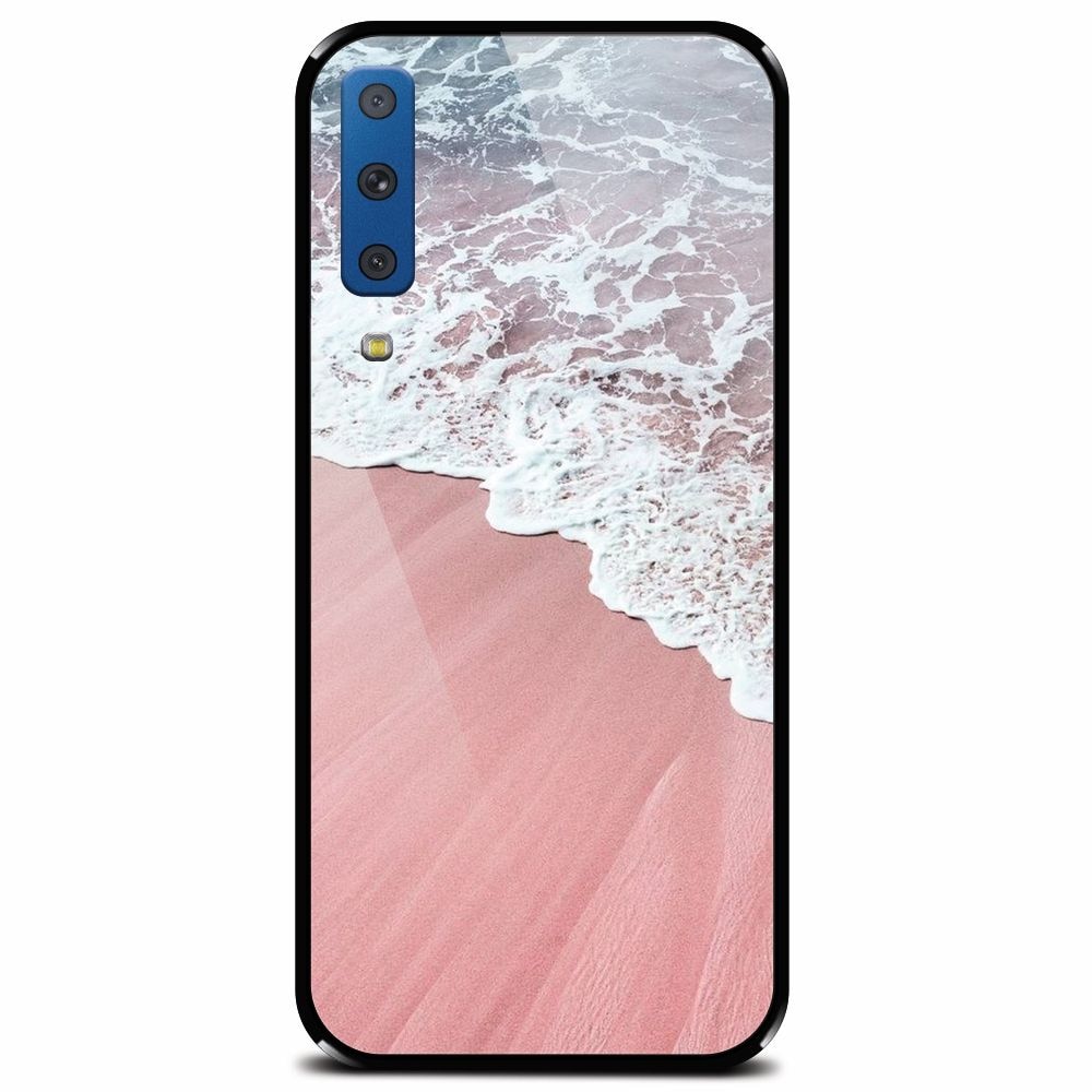Husa din sticla securizata pentru Samsung Galaxy A7 (2018), Sea Waves