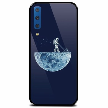 Husa din sticla securizata pentru Samsung Galaxy A7 (2018), Astronaut 101 Husa din sticla securizata pentru Samsung Galaxy A7 (2018), Astronaut 101
