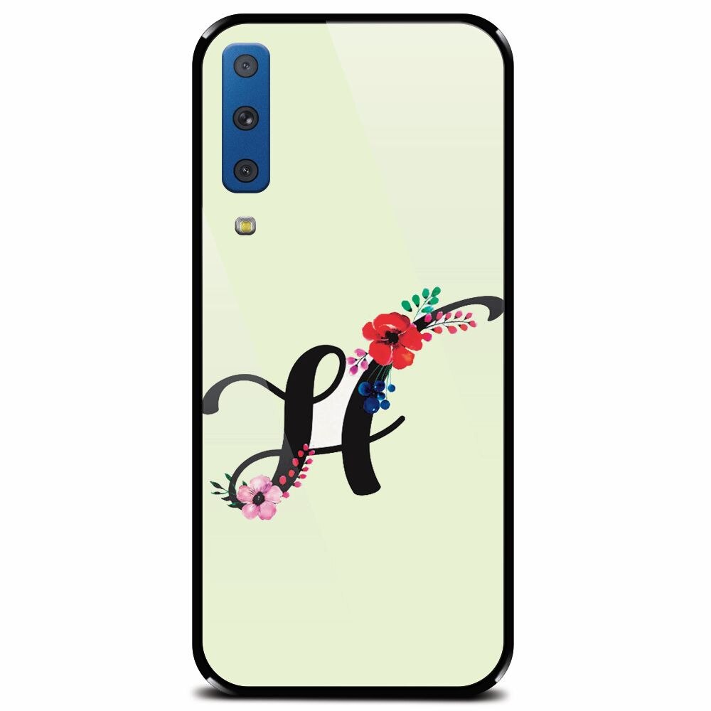 Husa din sticla securizata pentru Samsung Galaxy A7 (2018), Litera H