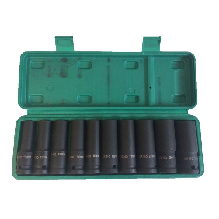 Set tubulare de impact, 10 piese, 10 - 24 mm, BRT-060