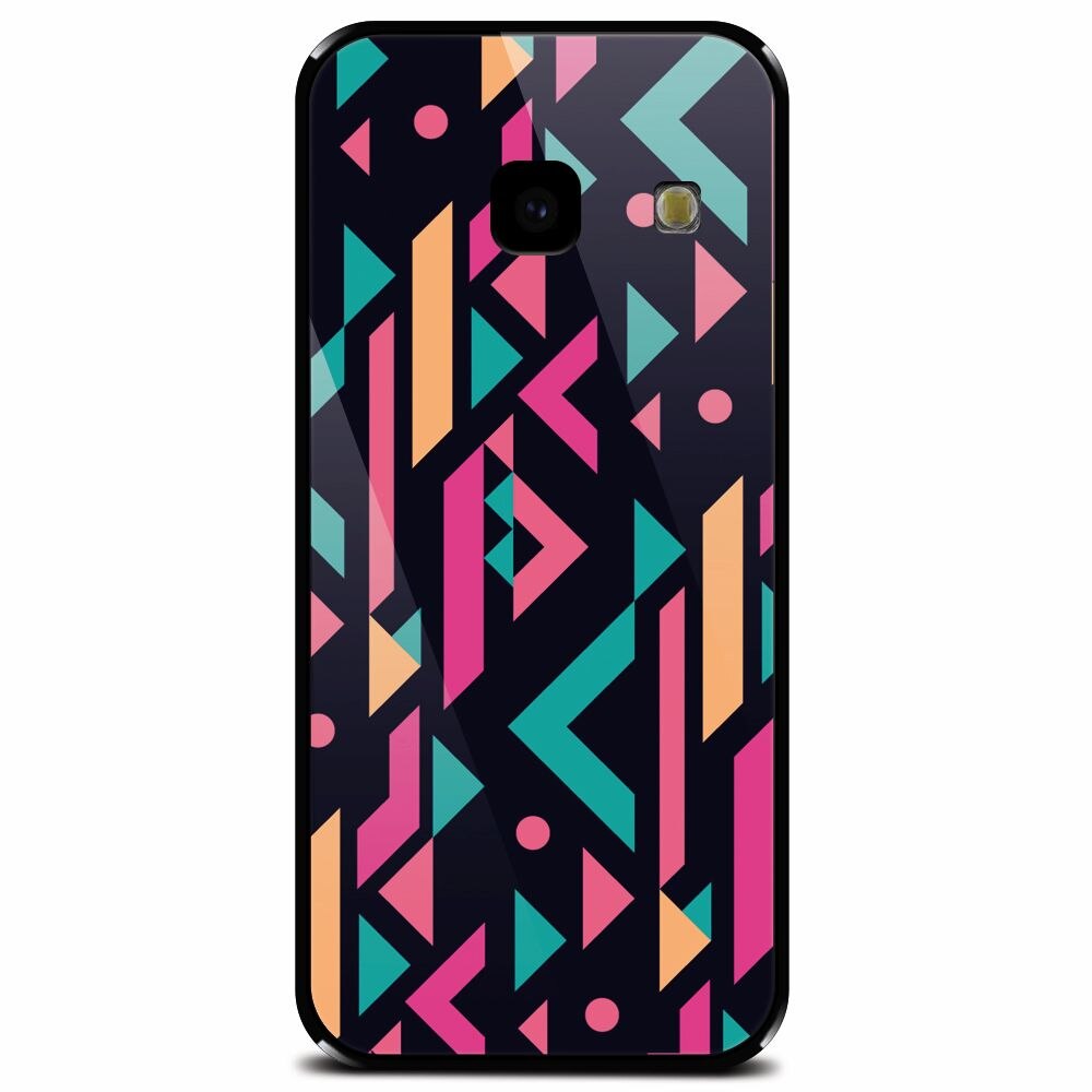 Husa din sticla securizata pentru Samsung Galaxy J4 Plus, Alien Geometrics