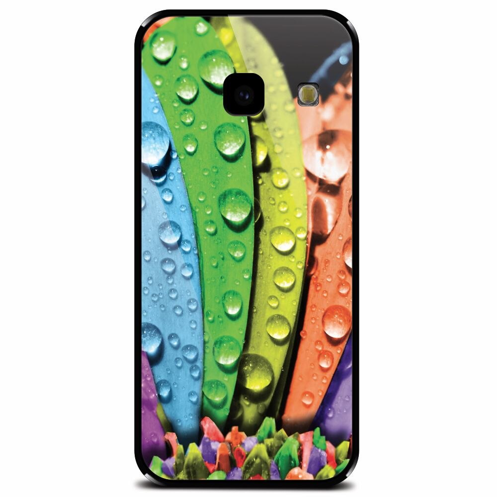 Husa din sticla securizata pentru Samsung Galaxy J4 Plus, Colorful Daisy Petals