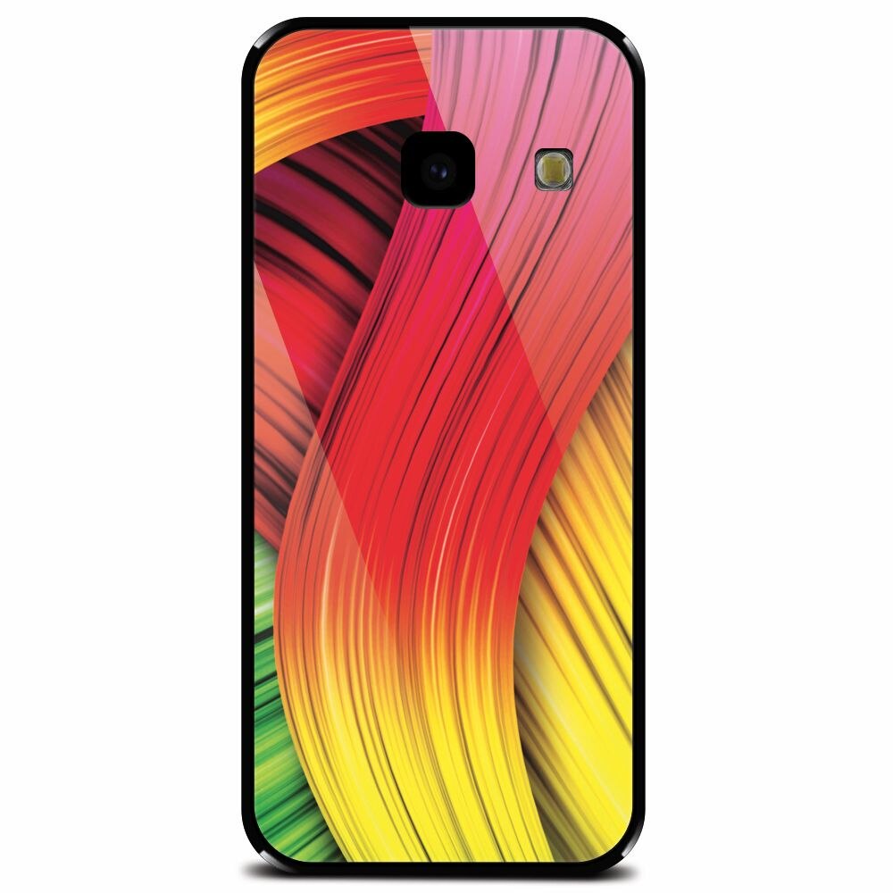 Husa din sticla securizata pentru Samsung Galaxy J4 Plus, Colorful Abstract