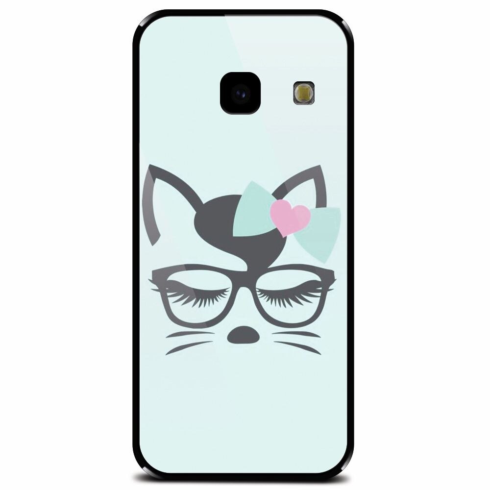 Husa din sticla securizata pentru Samsung Galaxy J4 Plus, Angel Cat