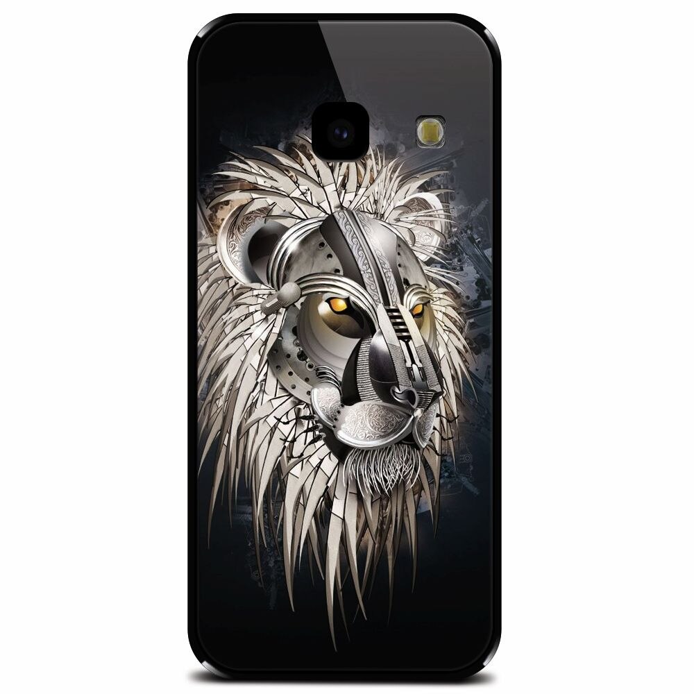 Husa din sticla securizata pentru Samsung Galaxy J4 Plus, Abstract Lion 001