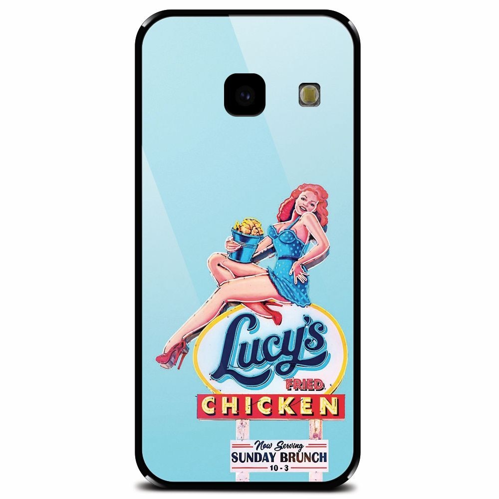 Husa din sticla securizata pentru Samsung Galaxy J4 Plus, American Vintage Restaurant Sign