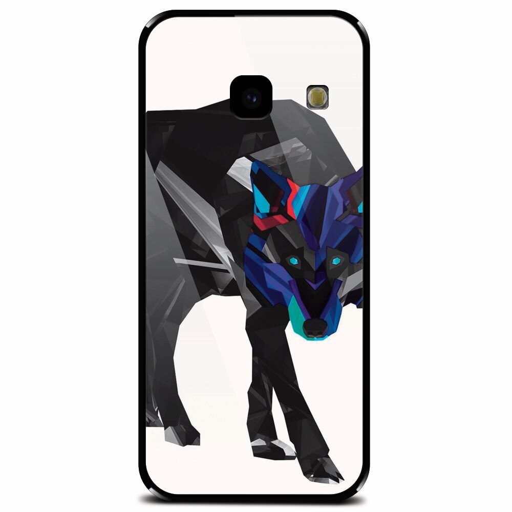 Husa din sticla securizata pentru Samsung Galaxy J4 Plus, Abstract Wolf