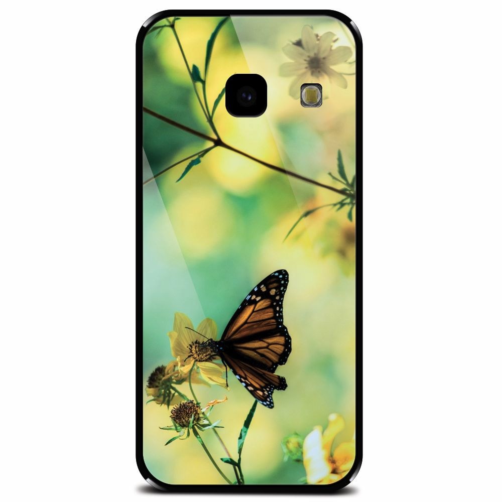 Husa din sticla securizata pentru Samsung Galaxy J4 Plus, Butterfly