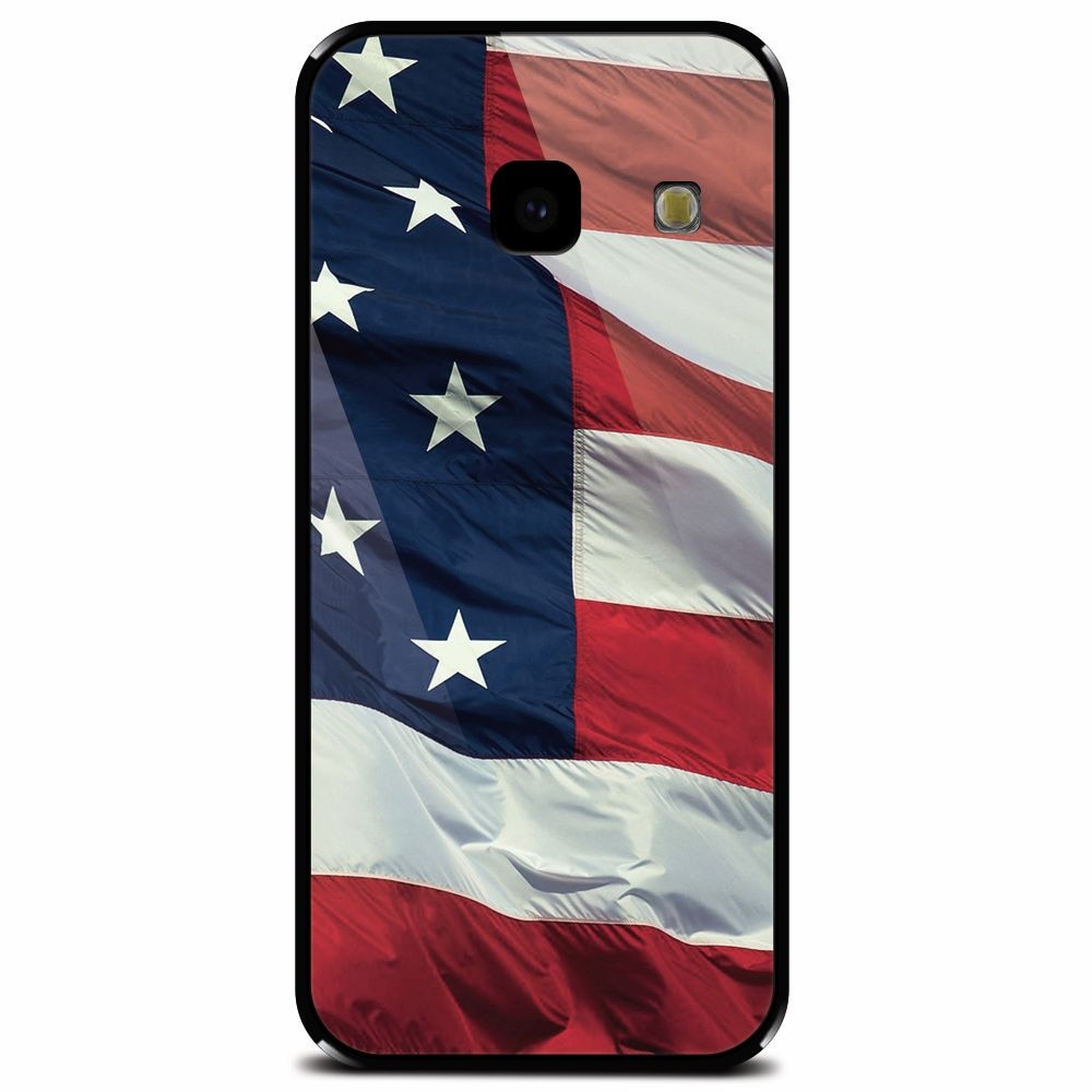 Husa din sticla securizata pentru Samsung Galaxy J4 Plus, American Flag Illustration
