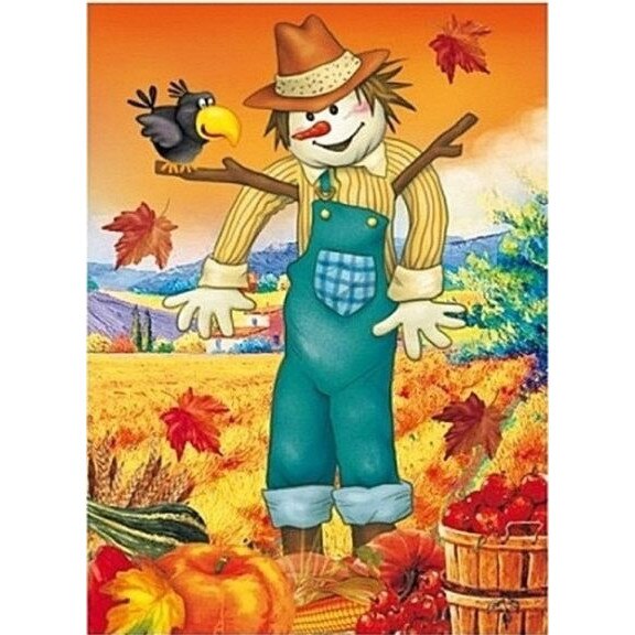 Sticker pentru geam - sperietoare de pasari pe camp, 20 x 27 cm