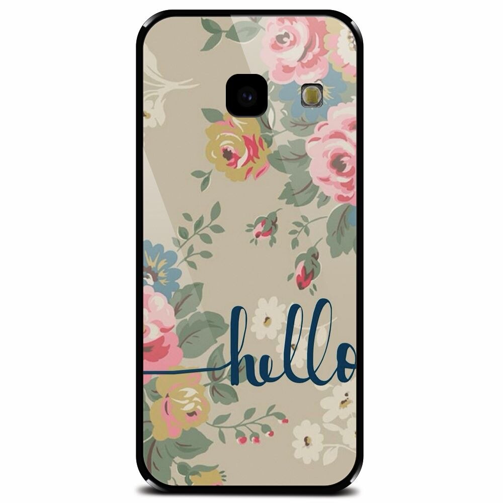 Husa din sticla securizata pentru Samsung Galaxy J4 Plus, Cute Flower Phone