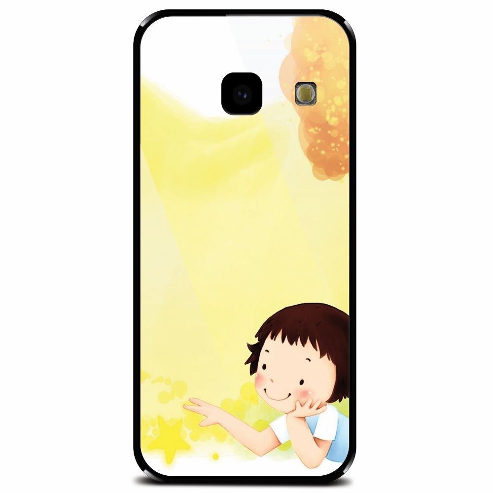 Husa din sticla securizata pentru Samsung Galaxy J4 Plus, Child Autumn Paint Hd