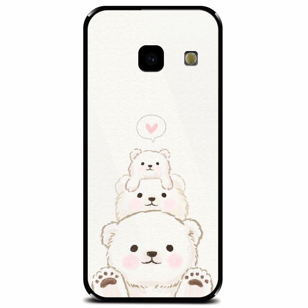 Husa din sticla securizata pentru Samsung Galaxy J4 Plus, Family Bear