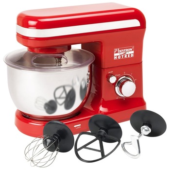 Robot de bucatarie, Bestron, AKM500HR, Capacitate 500 g sau 2.5 l, Putere maxima 450 W, Rosu Robot de bucatarie, Bestron, AKM500HR, Capacitate 500 g sau 2.5 l, Putere maxima 450 W, Rosu