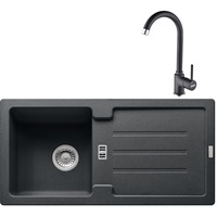 Pachet chiuveta fragranite Franke STG 614-86 + Baterie Pola, monocomanda, cartus ceramic, reversibila, 860X435 mm, adancime 166 mm, Grafite