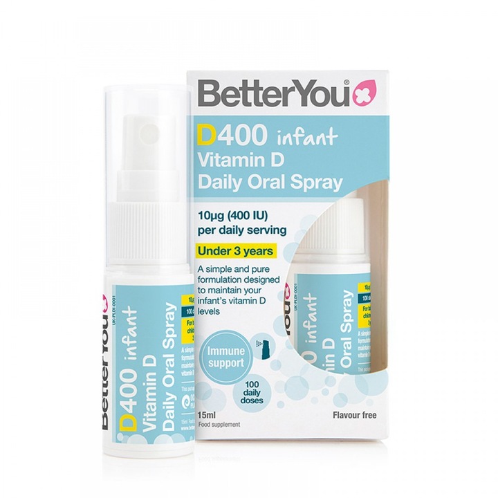 Spray cu vitamine BetterYou D400 Infant Vitamin D Oral Spray, pentru copii, 15 ml