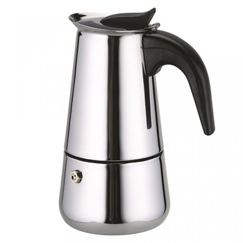Espressor pentru aragaz 6 cesti, inox, 500 ml, Argintiu Espressor pentru aragaz 6 cesti, inox, 500 ml, Argintiu