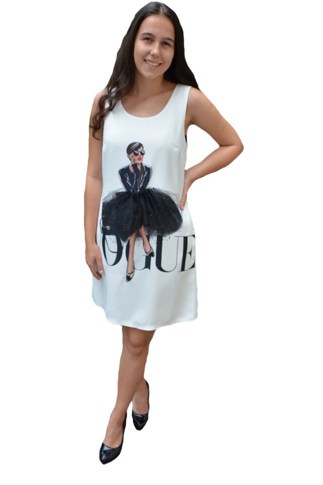 Rochie de zi Cantrelle cu design fashion,D&J Exclussive, Alb