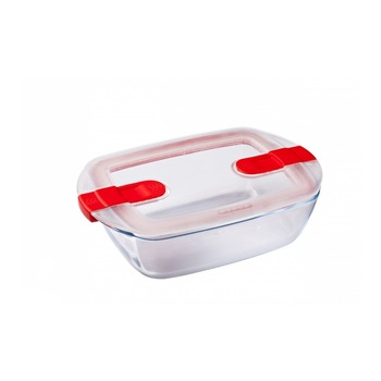 Vas Rectangular Sticla Termorezistenta Cu Capac 2.5L, Pyrex Vas Rectangular Sticla Termorezistenta Cu Capac 2.5L, Pyrex