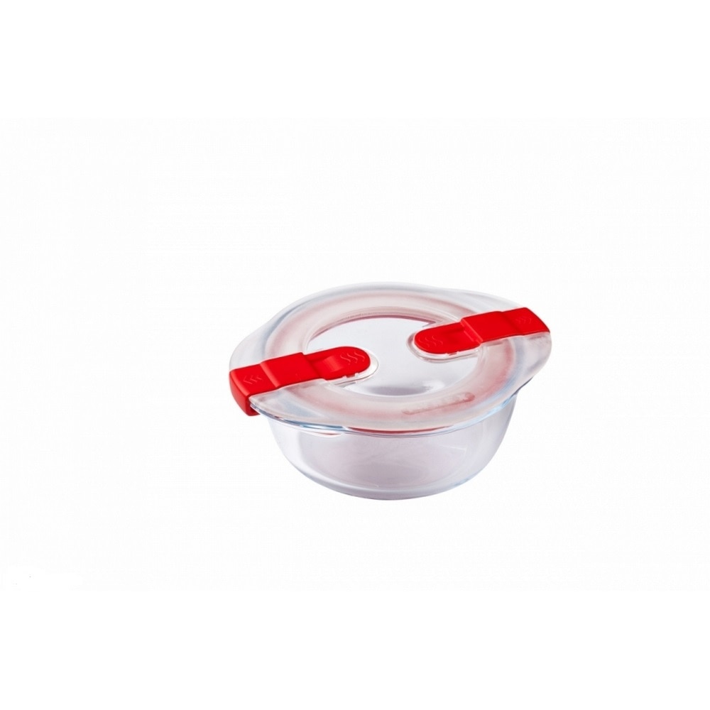 Vas Rotund Sticla Termorezistenta Cu Capac 0.35L, Pyrex