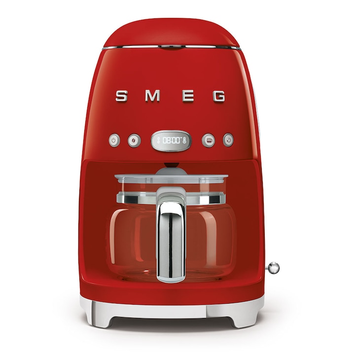 Филтърна кафемашина Smeg DCF02RDEU, 50's Style, 1050 W, 1.4 л, Червена