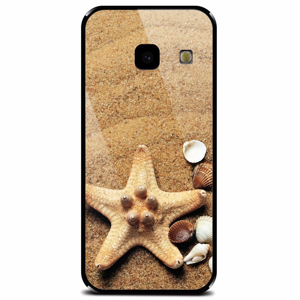 Husa din sticla securizata pentru Samsung Galaxy J4 Plus, Sea Shells