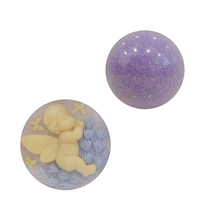 Комплект от 10 лавандулови сапуна 100 гр. и 10 ефервесцентни топки за баня 150 гр. Лавандулови творения, Многоцветен
