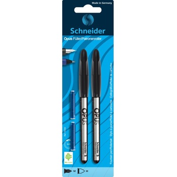 Blister stilou + roller Schneider Opus + 2 rezerve, Negru Blister stilou + roller Schneider Opus + 2 rezerve, Negru