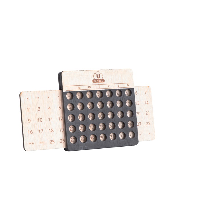 Calendar perete, lemn, U-deco U31004