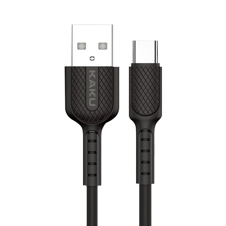 Cablu Kaku de date/incarcare, Fast charging USB 3.2A, Android, Type C, 1m, Negru
