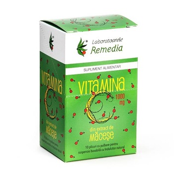 Vitamina C din extract de maces 1000mg,10 plicuri, Remedia Vitamina C din extract de maces 1000mg,10 plicuri, Remedia