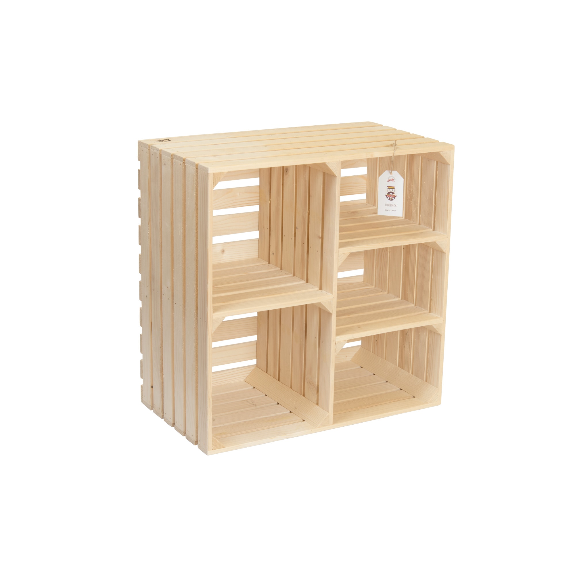 Ladita lemn molid cu separatoare 55 x 55 x 30 