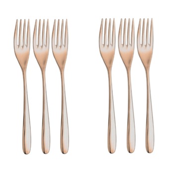Set 6 furculite pentru desert otel inoxidabil 18/10 INOXRIV NOVECENTO PINK GOLD Set 6 furculite pentru desert otel inoxidabil 18/10 INOXRIV NOVECENTO PINK GOLD