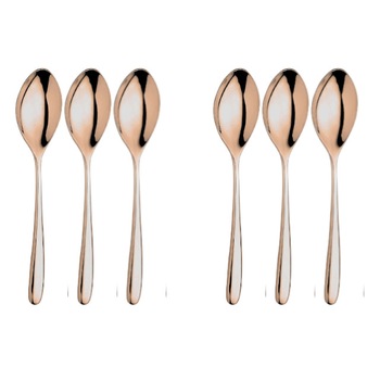 Set 6 linguri de masa otel inoxidabil 18/10 INOXRIV NOVECENTO PINK GOLD Set 6 linguri de masa otel inoxidabil 18/10 INOXRIV NOVECENTO PINK GOLD