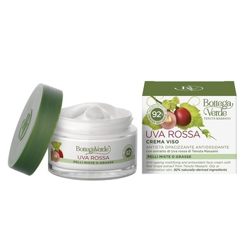 Crema de fata anti-imbatranire cu extract de struguri rosii de la Palatul Massaini - Uva Rossa, 50 ML, Bottega Verde Crema de fata anti-imbatranire cu extract de struguri rosii de la Palatul Massaini - Uva Rossa, 50 ML, Bottega Verde