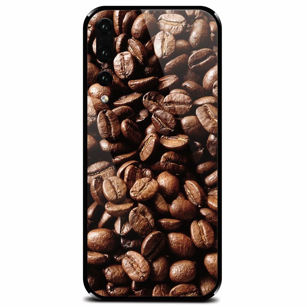Husa din sticla securizata pentru Huawei P20 Pro, Coffee Beans