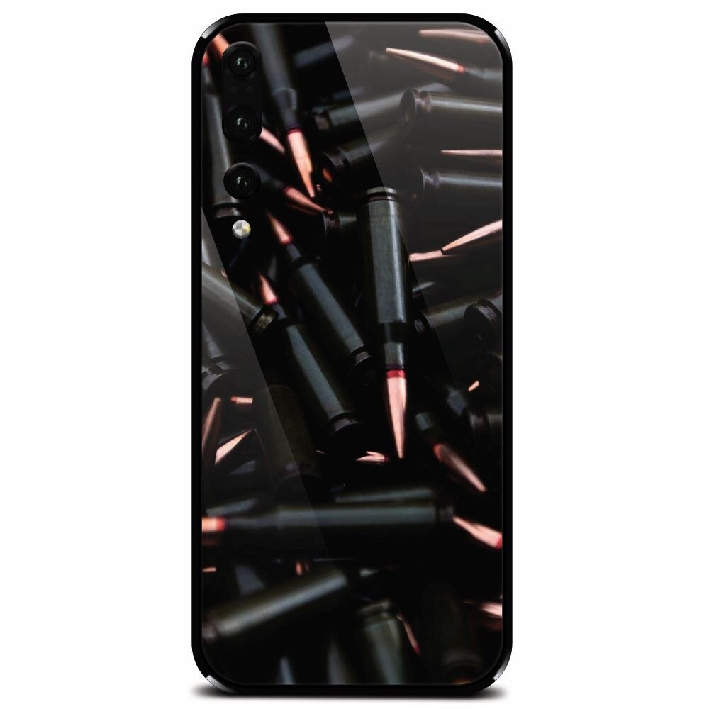 Husa din sticla securizata pentru Huawei P20 Pro, Ammunition Bullets