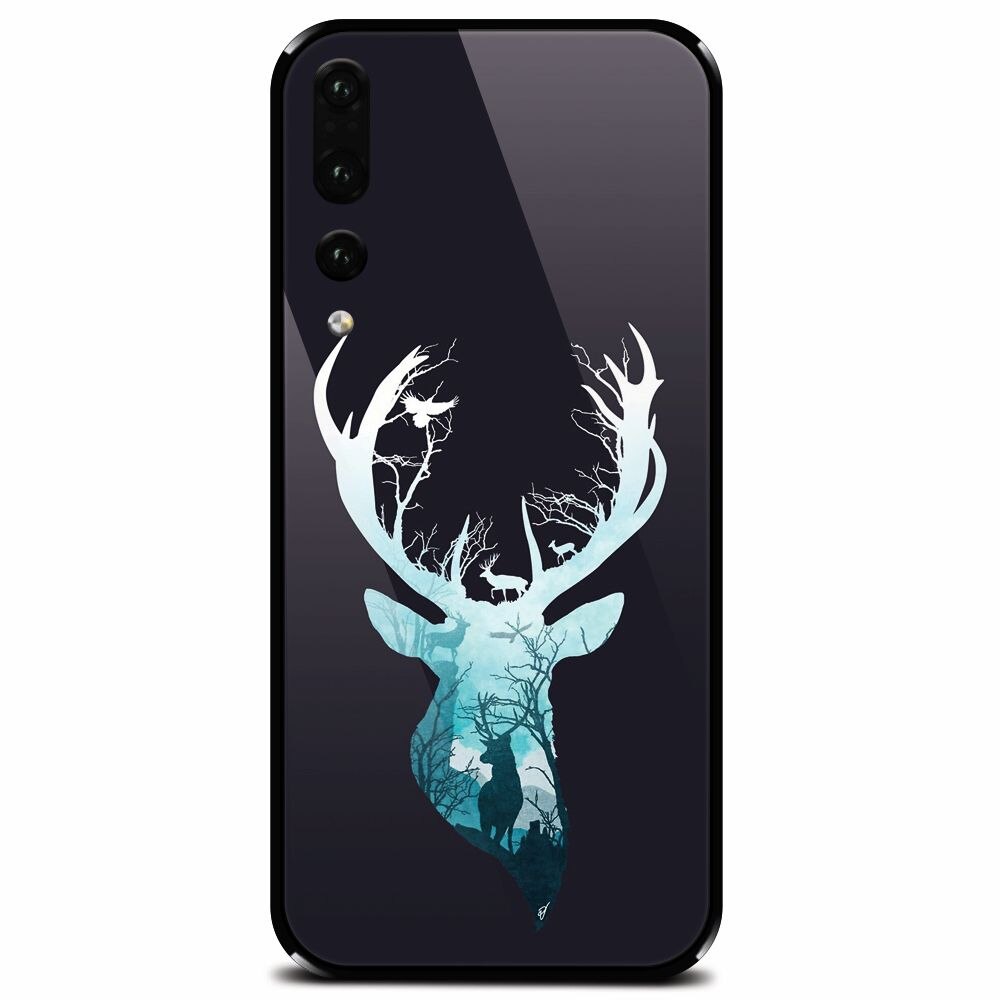 Husa din sticla securizata pentru Huawei P20 Pro, Cerb