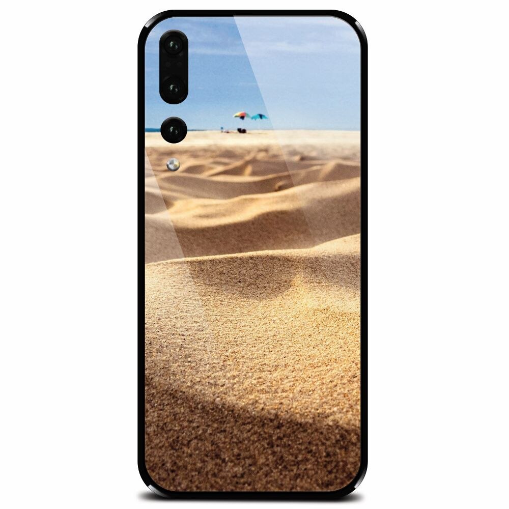 Husa din sticla securizata pentru Huawei P20 Pro, Beach Sand Closeup Holiday