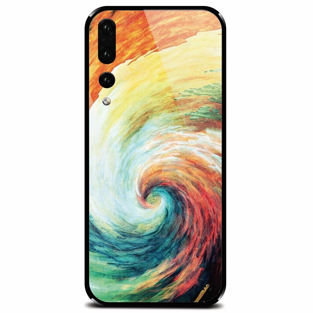 Husa din sticla securizata pentru Huawei P20 Pro, Big Wave Painting
