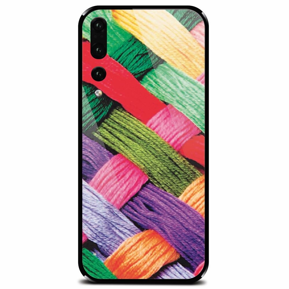 Husa din sticla securizata pentru Huawei P20 Pro, Colorful Woolen Art