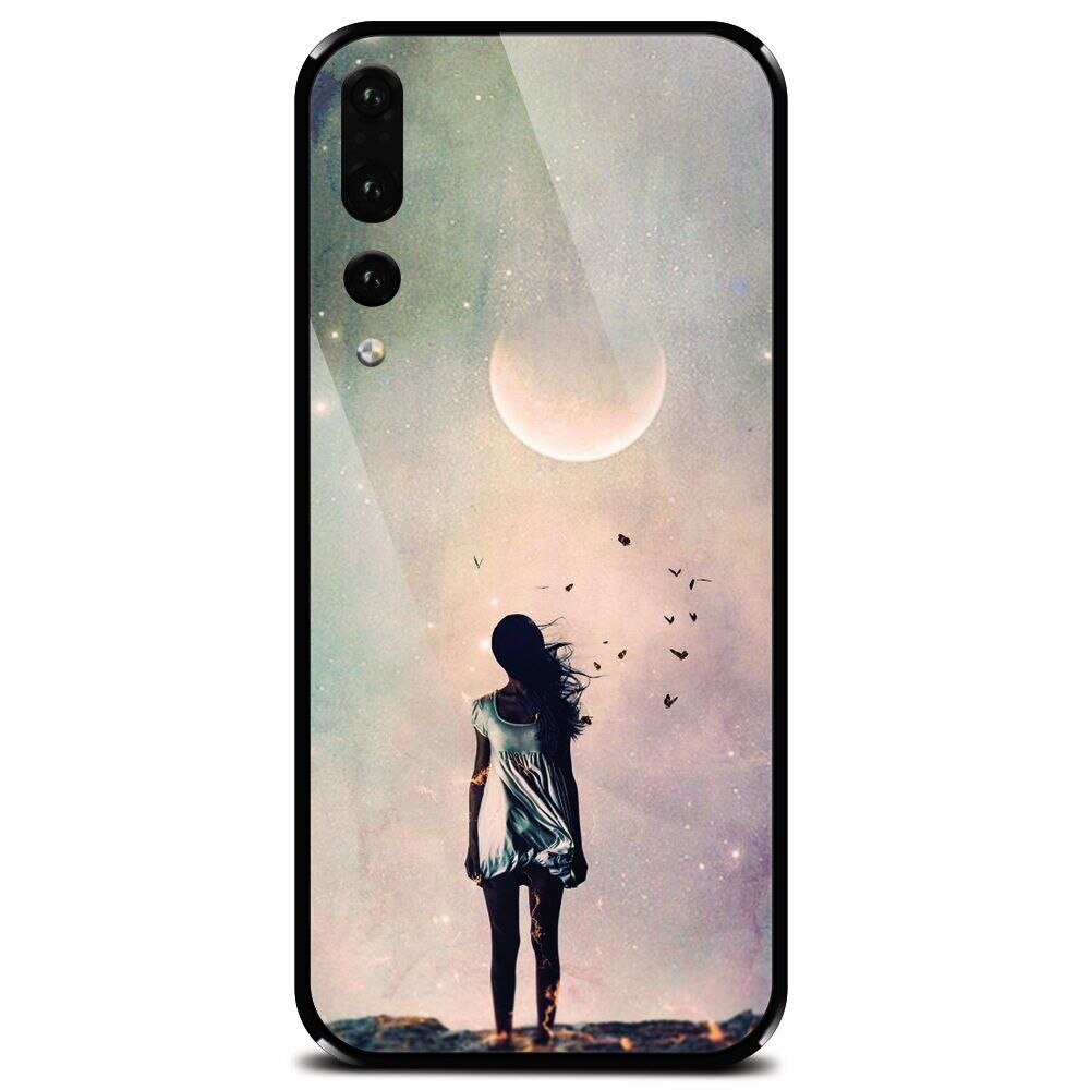 Husa din sticla securizata pentru Huawei P20 Pro, Alone Woman Cgi Hd K
