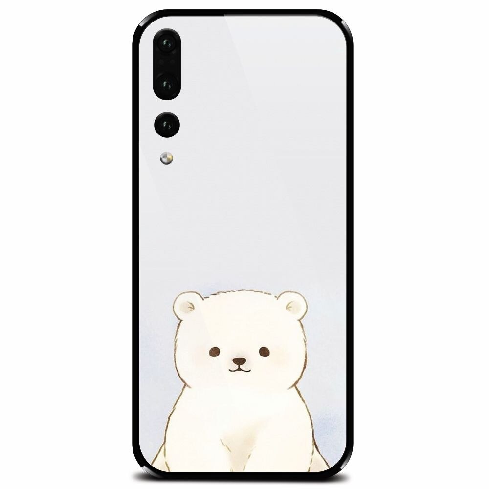 Husa din sticla securizata pentru Huawei P20 Pro, Bear