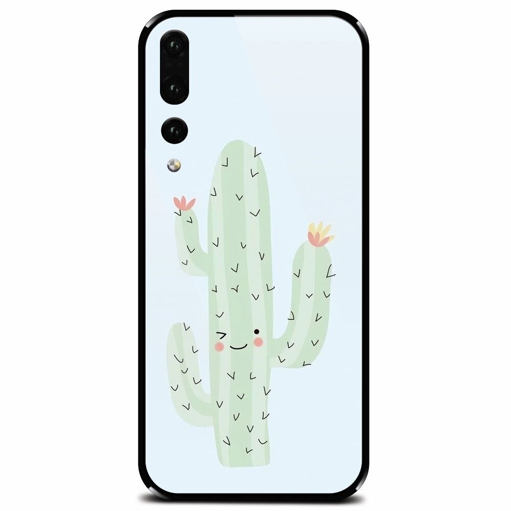 Husa din sticla securizata pentru Huawei P20 Pro, Cactus