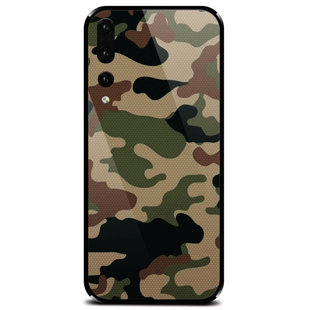 Husa din sticla securizata pentru Huawei P20 Pro, Camuflaj