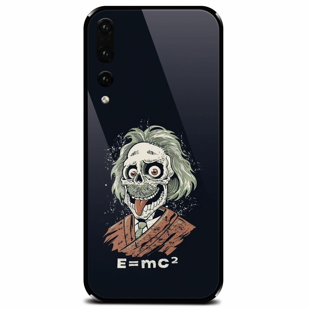 Husa din sticla securizata pentru Huawei P20 Pro, Albert Einstein Caricature