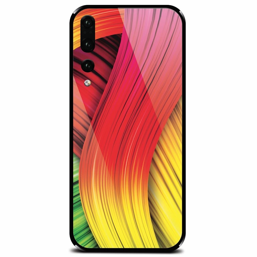 Husa din sticla securizata pentru Huawei P20 Pro, Colorful Abstract
