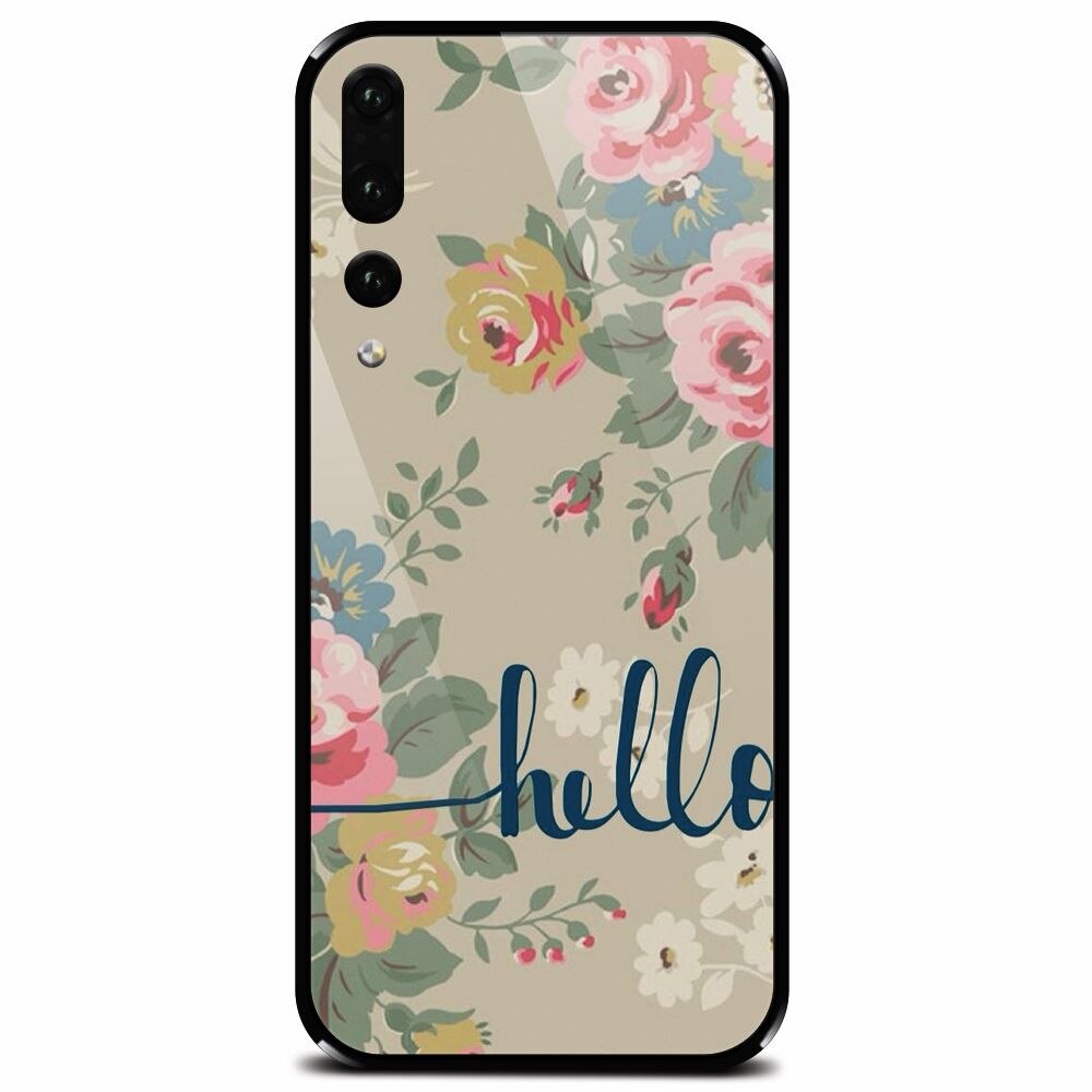 Husa din sticla securizata pentru Huawei P20 Pro, Cute Flower Phone