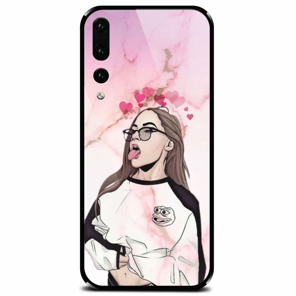 Husa din sticla securizata pentru Huawei P20 Pro, Bad Girl
